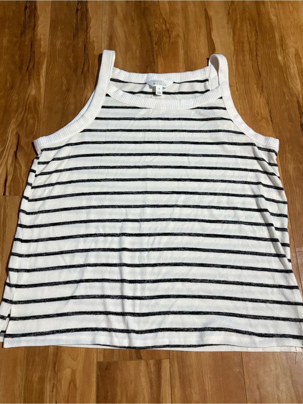 Market & Spruce White and Black Striped Tank